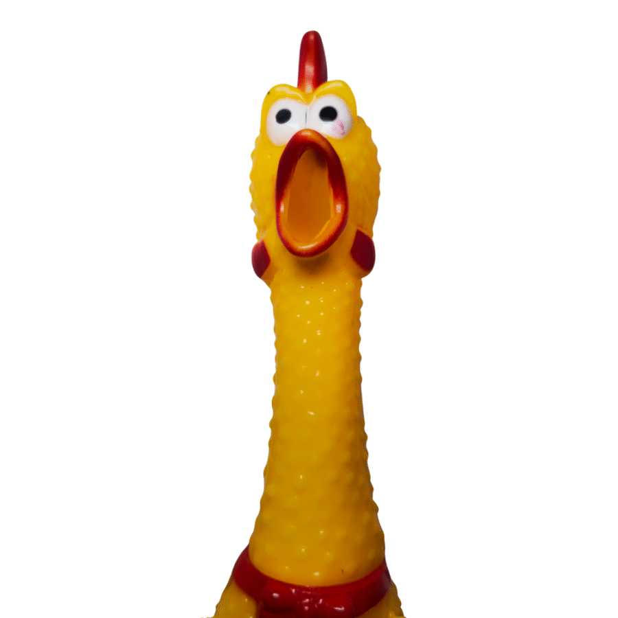 Pollo de goma de 35 cm